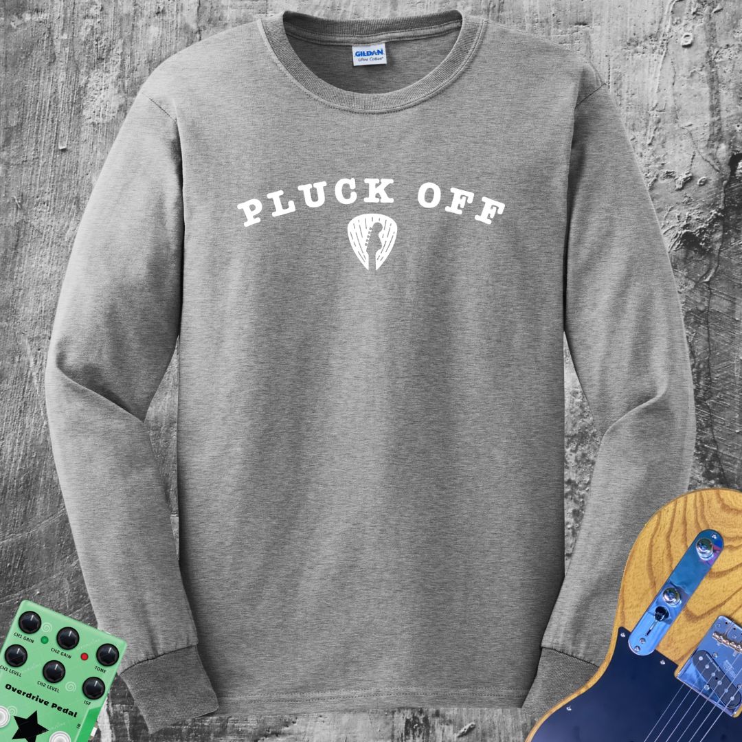 Pluck Off! Long Sleeve Guitar Tee