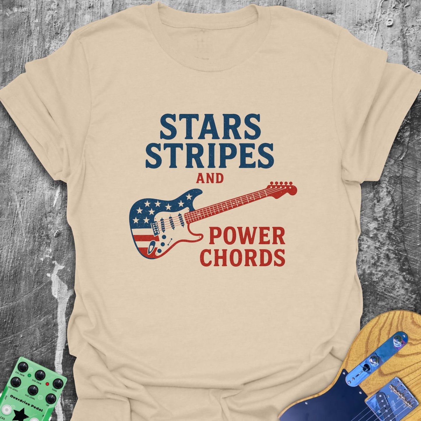 Stars, Stripes, Power Chords Tee