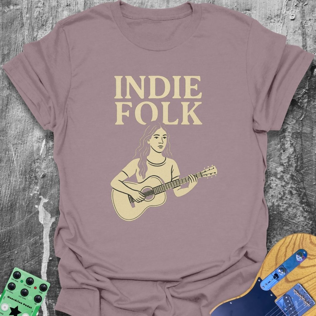Indie Folk Girl Guitarist Tee