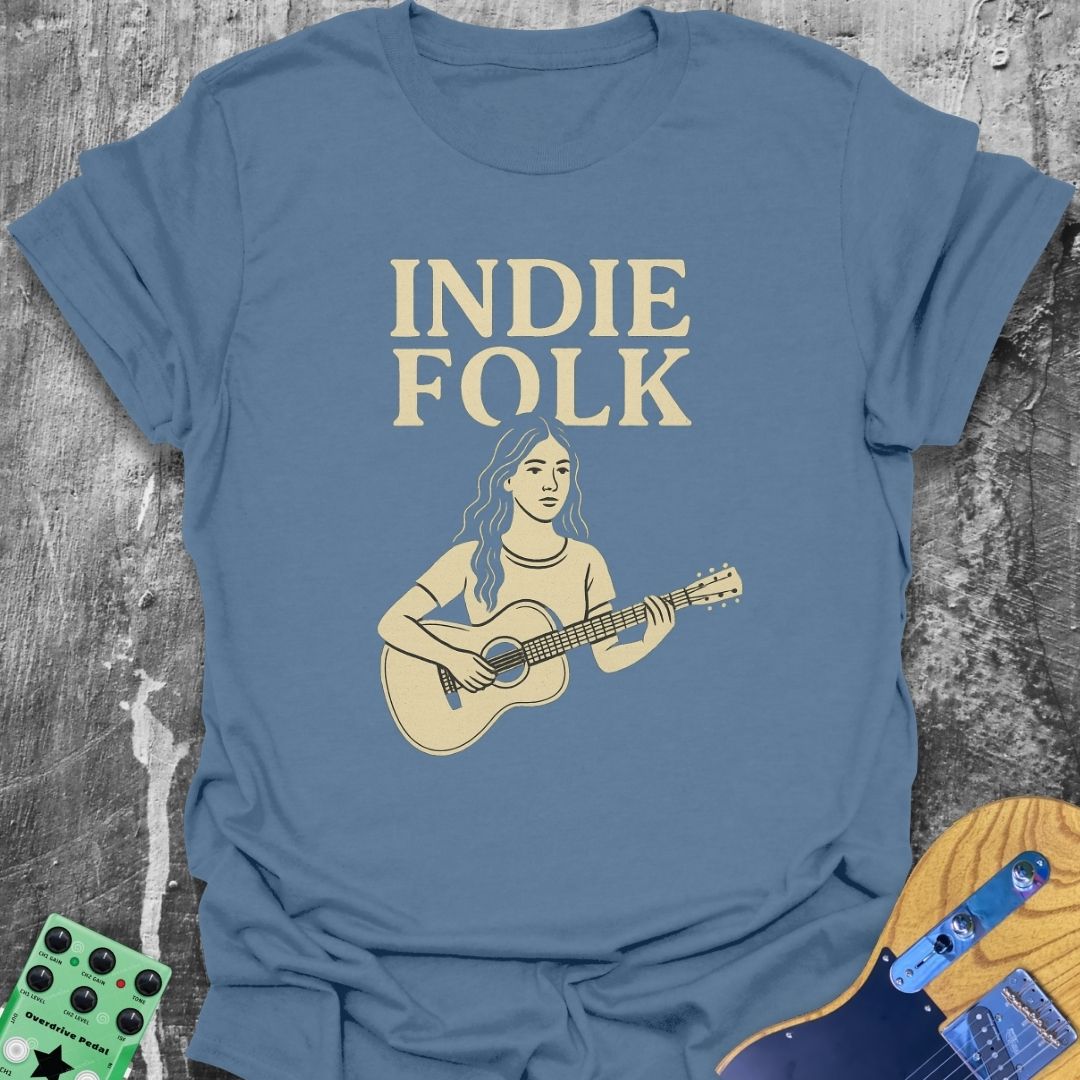 Indie Folk Girl Guitarist Tee