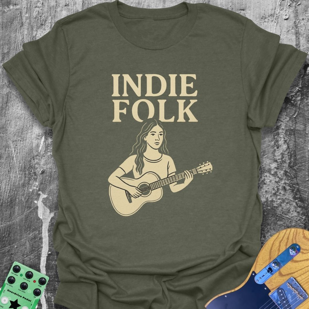 Indie Folk Girl Guitarist Tee