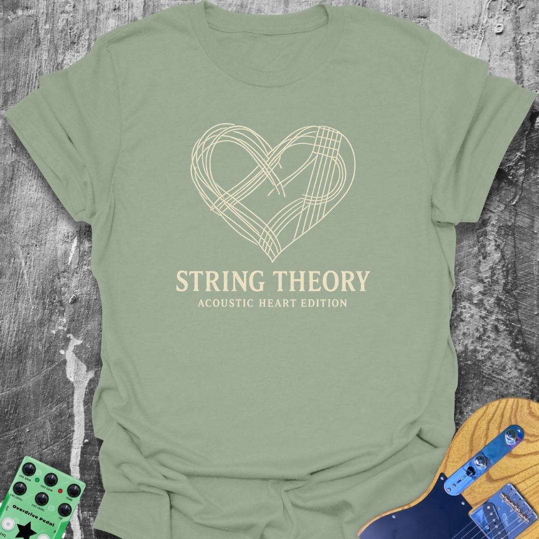 String Theory Acoustic Heart Girl Guitarist Tee