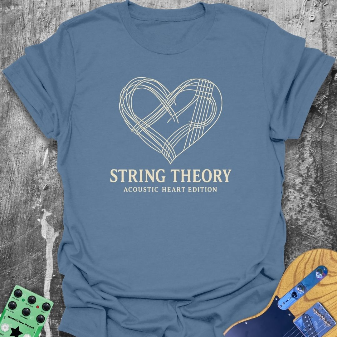 String Theory Acoustic Heart Girl Guitarist Tee