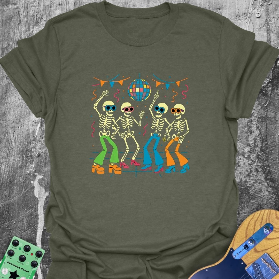 Disco Skeleton Party Music Tee