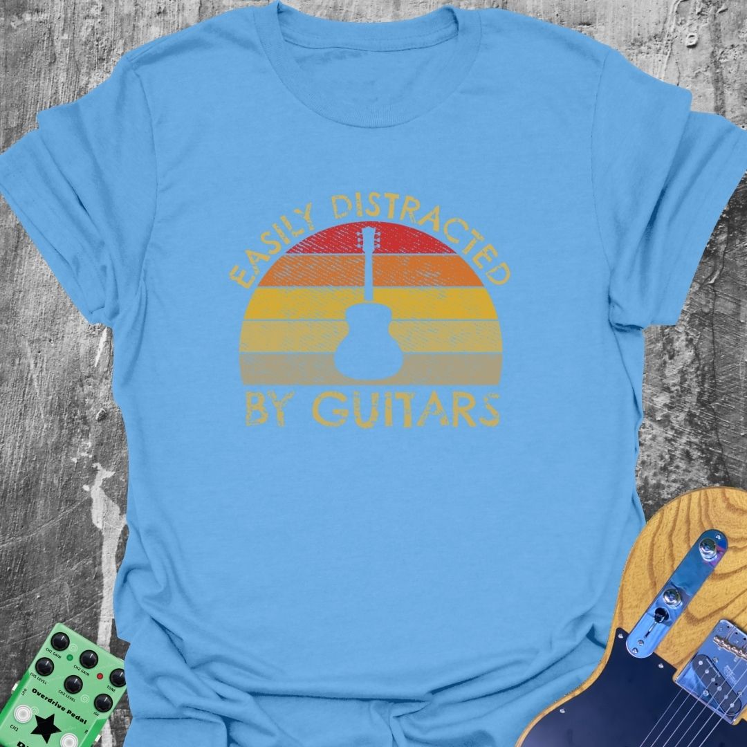 Easily Distracted by Guitars - Guitarist T-Shirt
