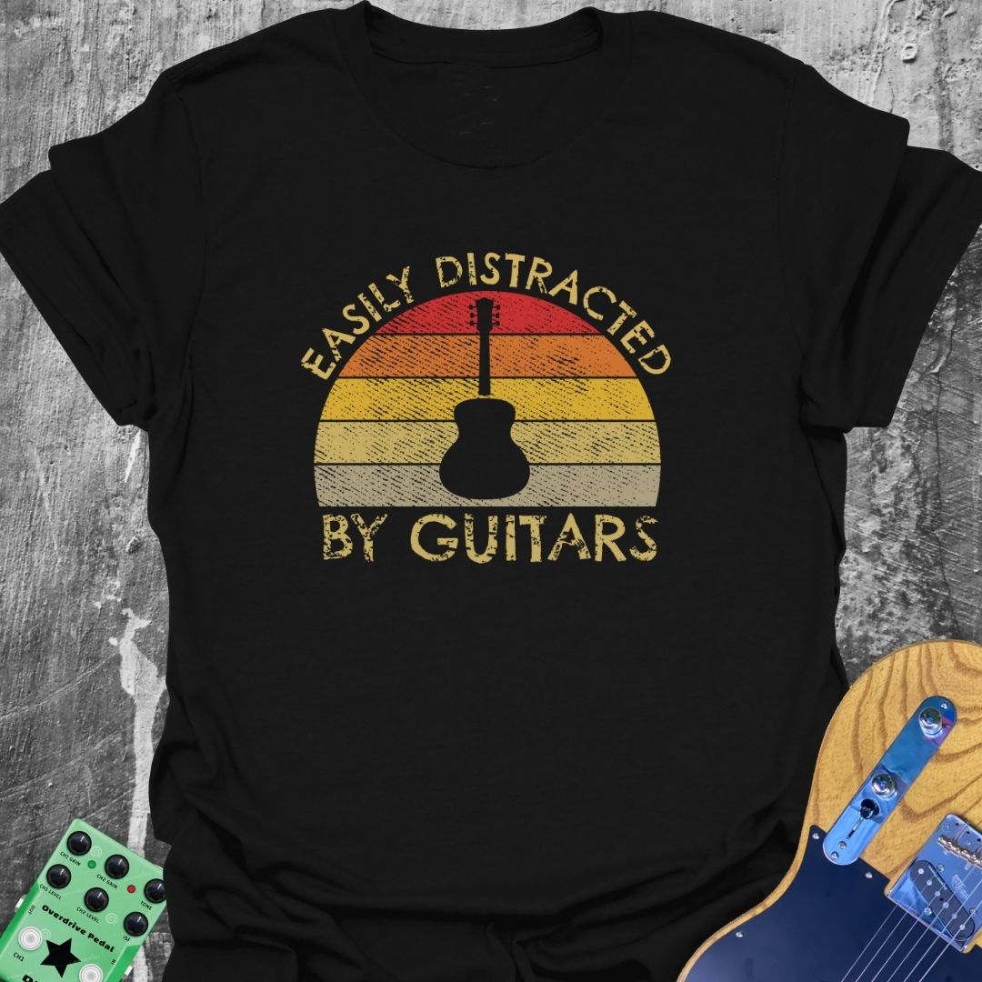 Easily Distracted by Guitars - Guitarist T-Shirt