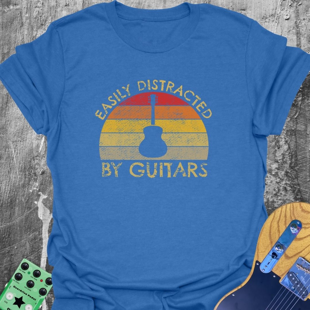 Easily Distracted by Guitars - Guitarist T-Shirt