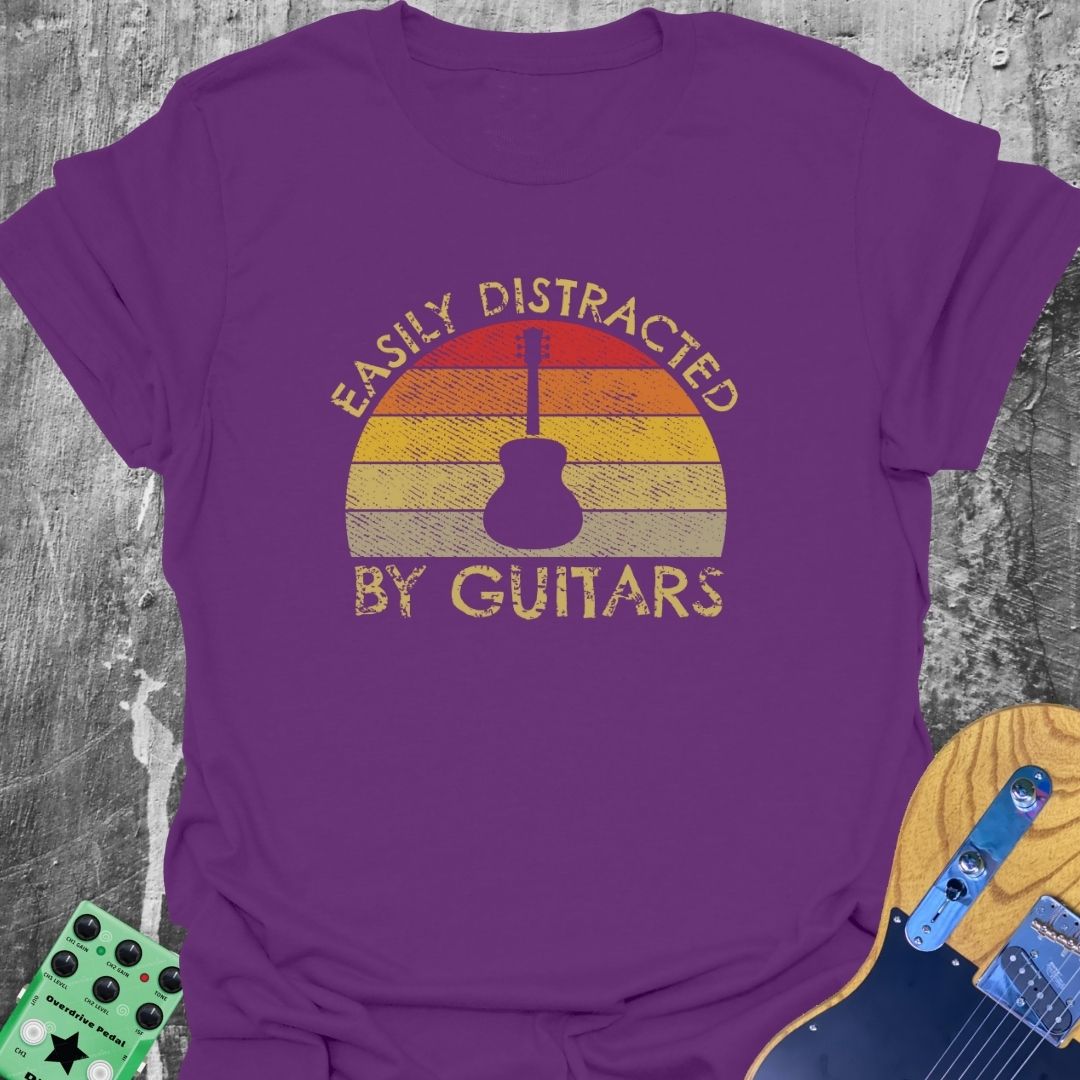 Easily Distracted by Guitars - Guitarist T-Shirt