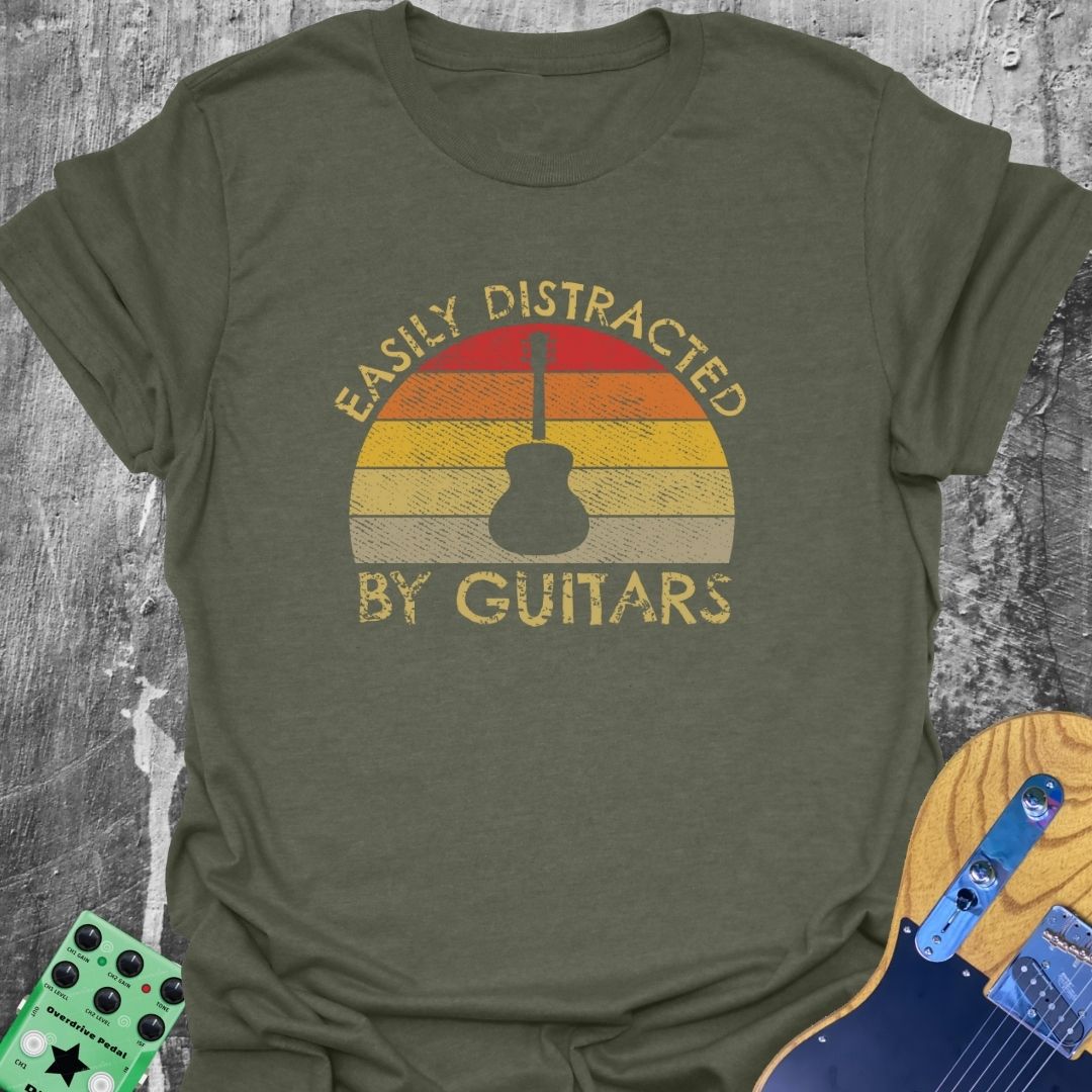 Easily Distracted by Guitars - Guitarist T-Shirt
