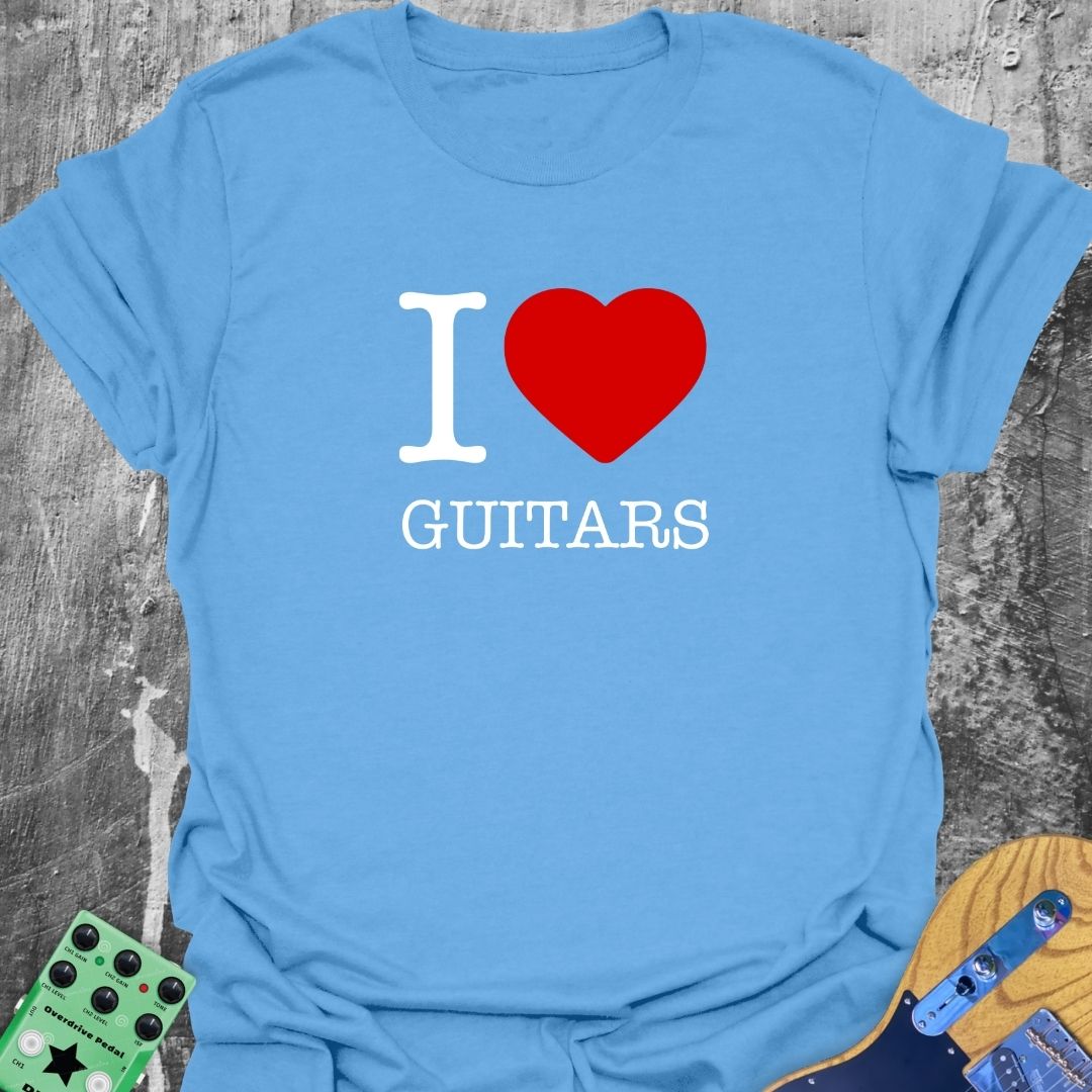 I Love Guitars - Guitarist T-Shirt