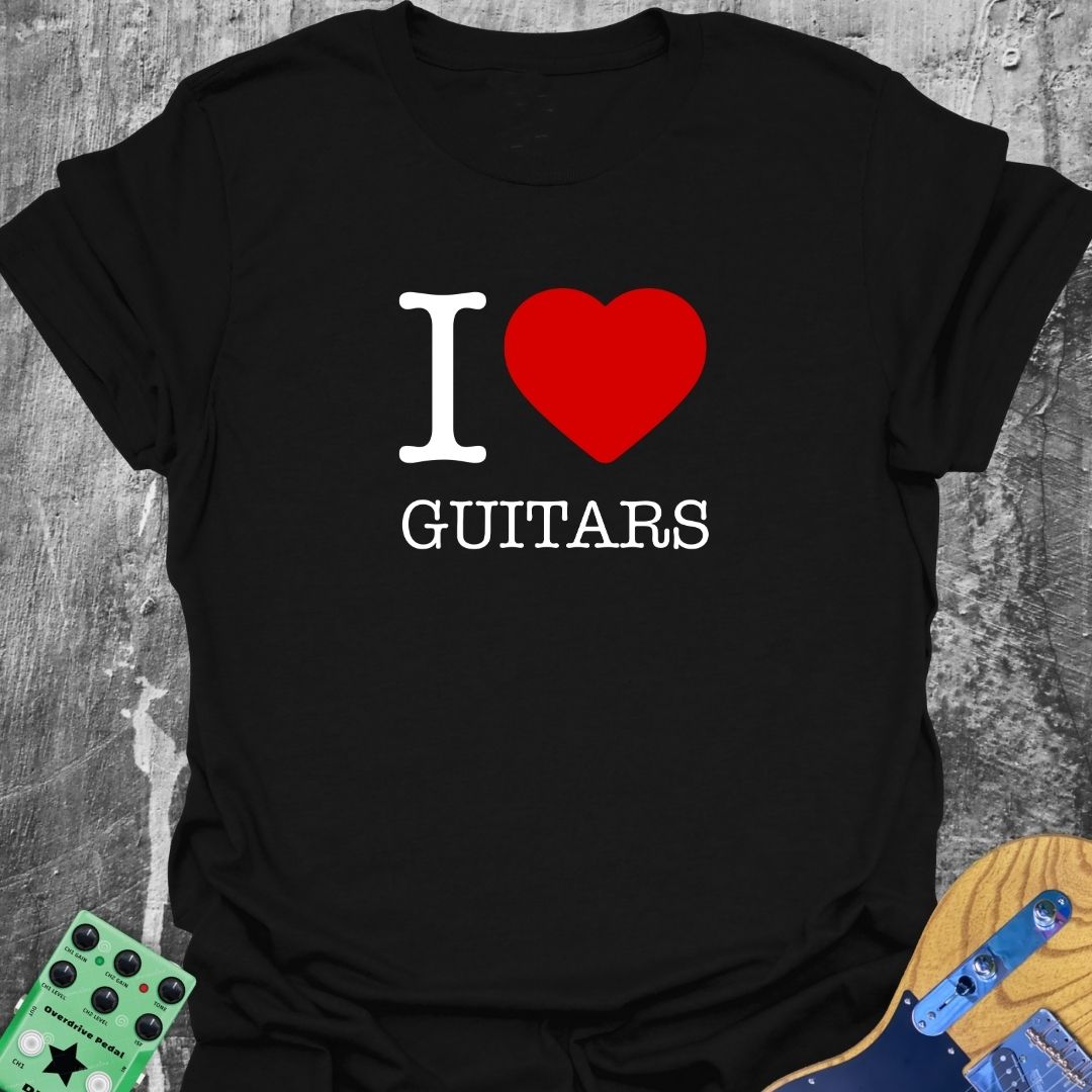 I Love Guitars - Guitarist T-Shirt