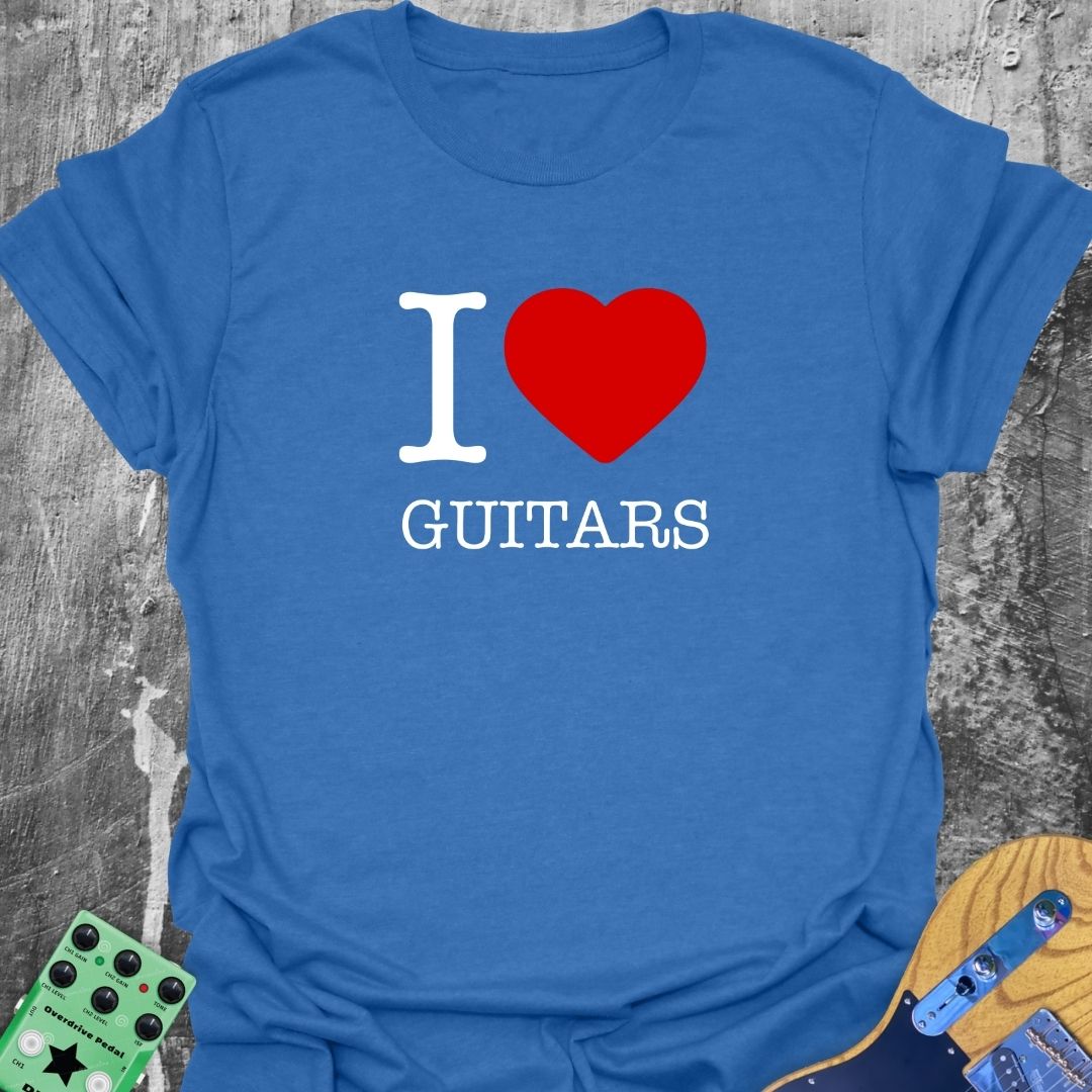 I Love Guitars - Guitarist T-Shirt