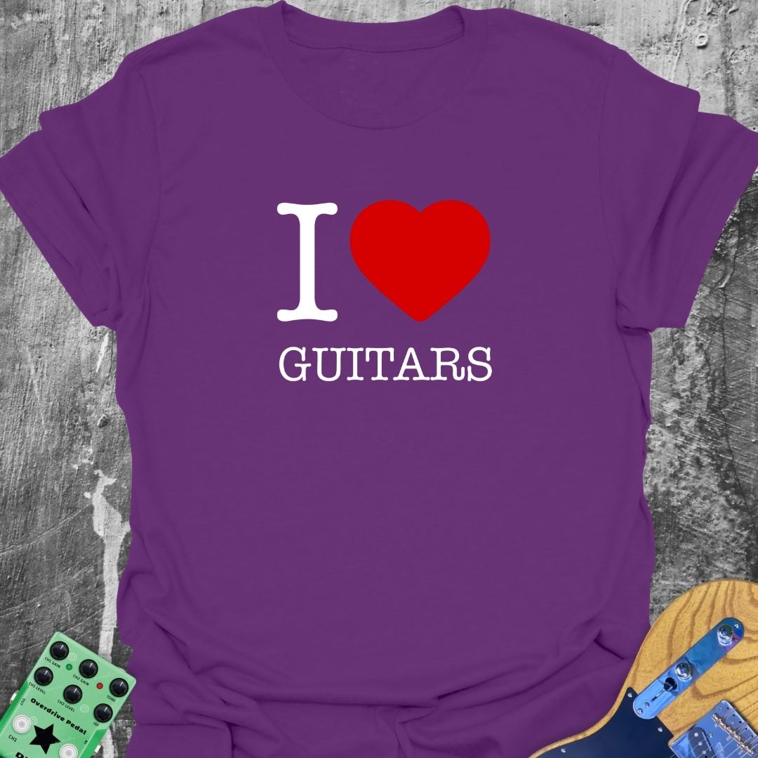 I Love Guitars - Guitarist T-Shirt