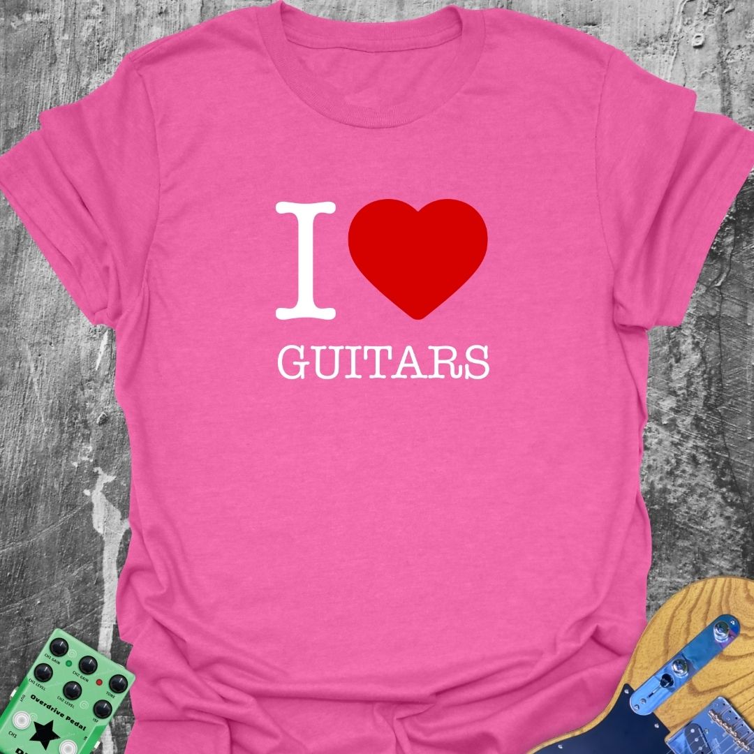 I Love Guitars - Guitarist T-Shirt