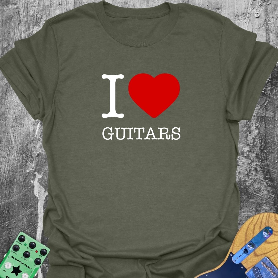 I Love Guitars - Guitarist T-Shirt