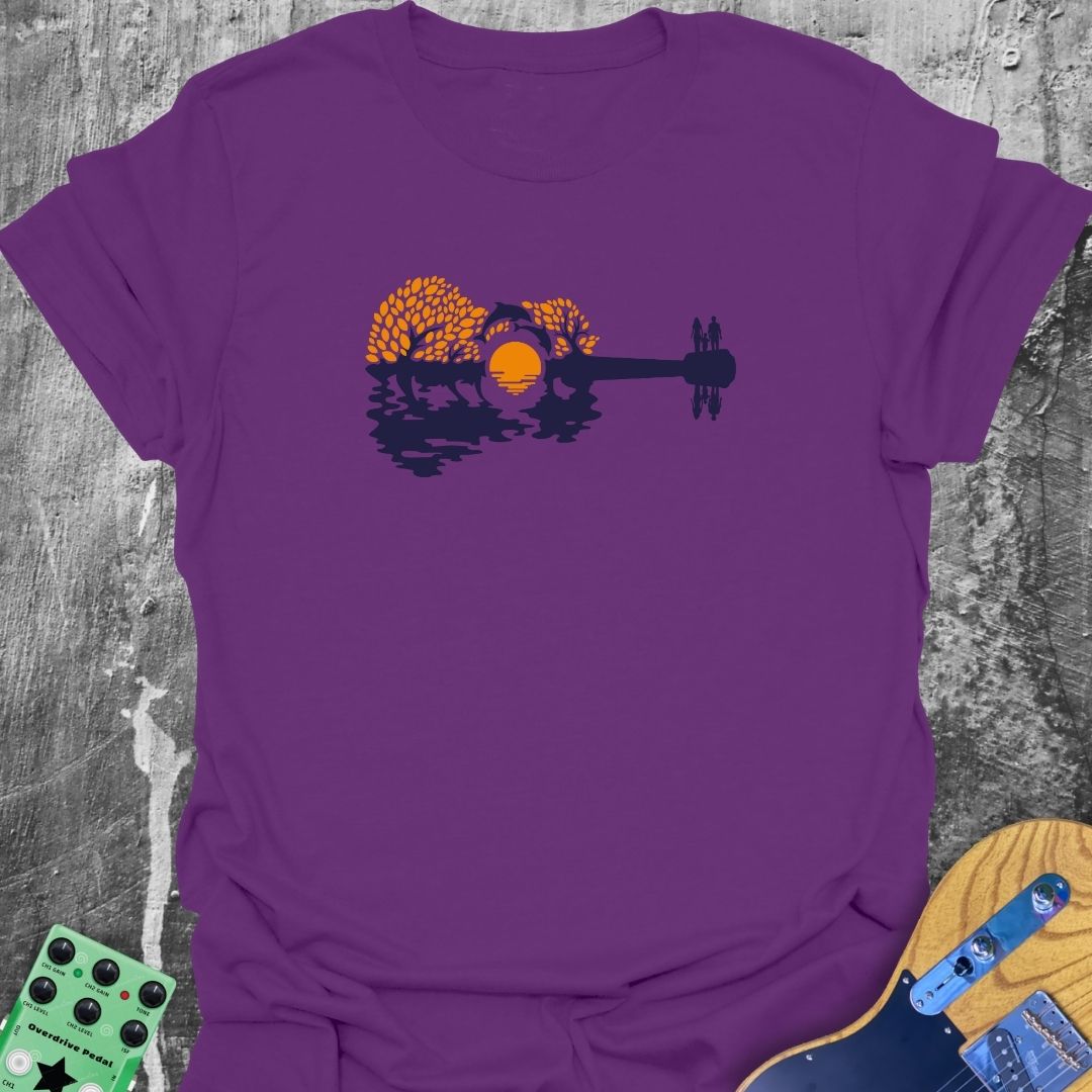 Guitar Nature Sunset T-Shirt