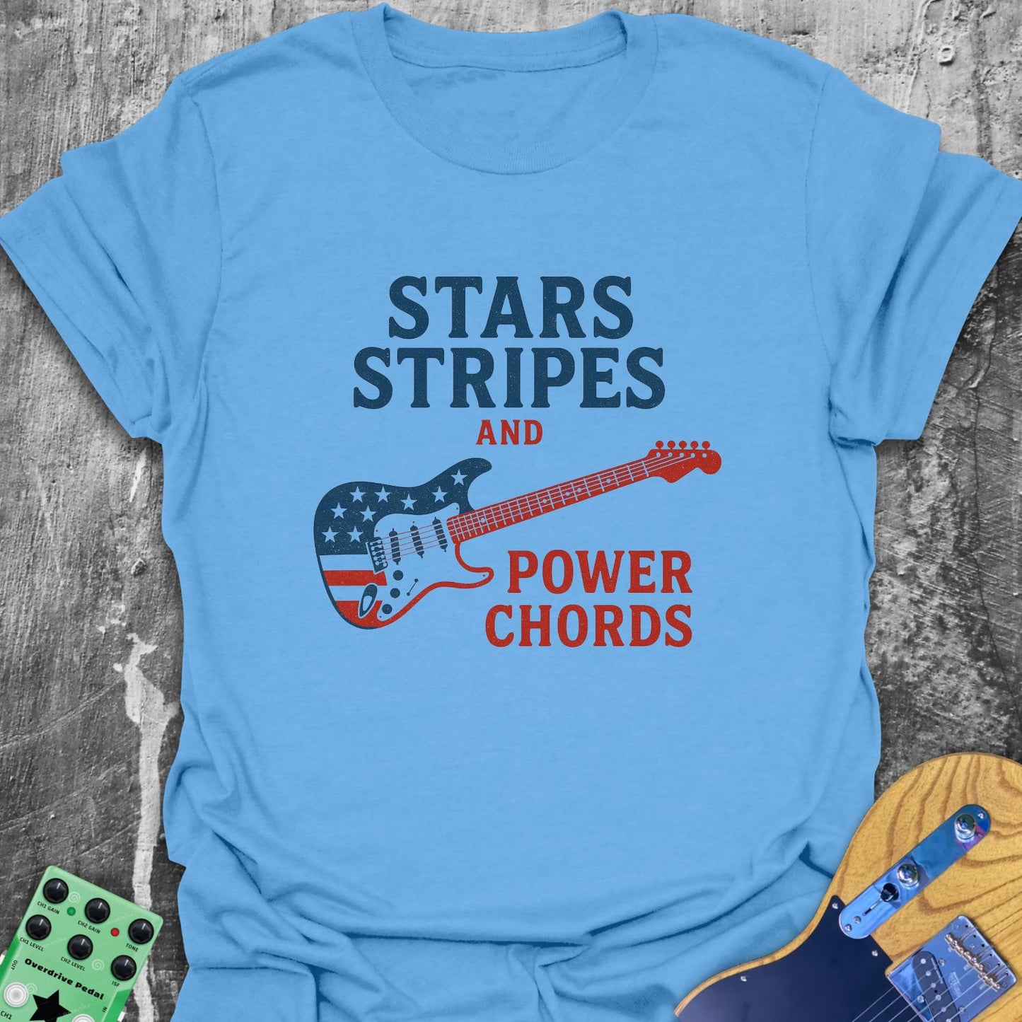 Stars, Stripes, Power Chords Tee