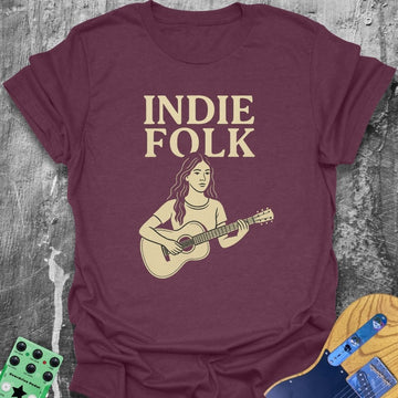 Indie Folk Girl Guitarist Tee
