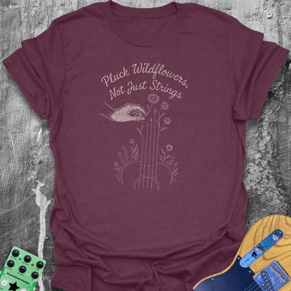 Pluck Wildflowers Girl Guitarist Tee