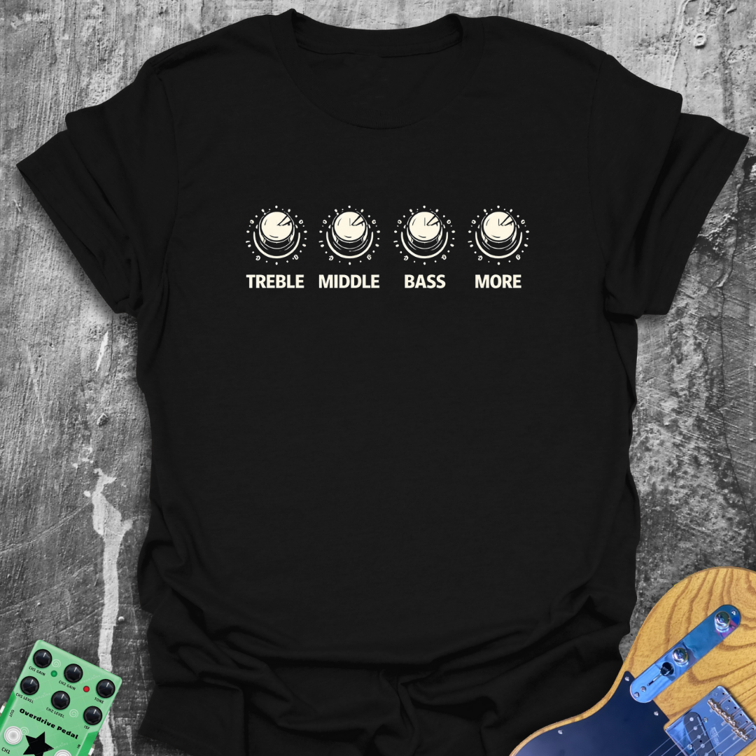 More Treble Bass Mids Music Tee