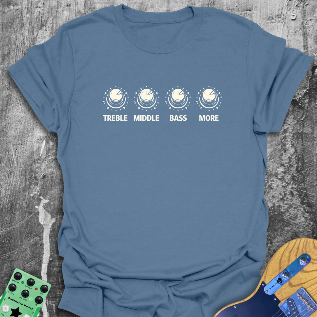 More Treble Bass Mids Music Tee