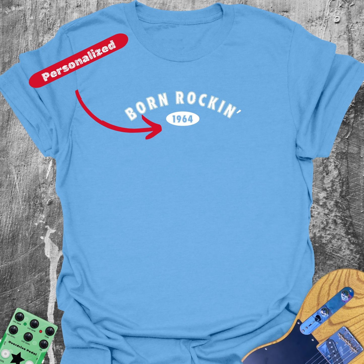 Born Rockin' (personalized) Guitarist T-Shirt