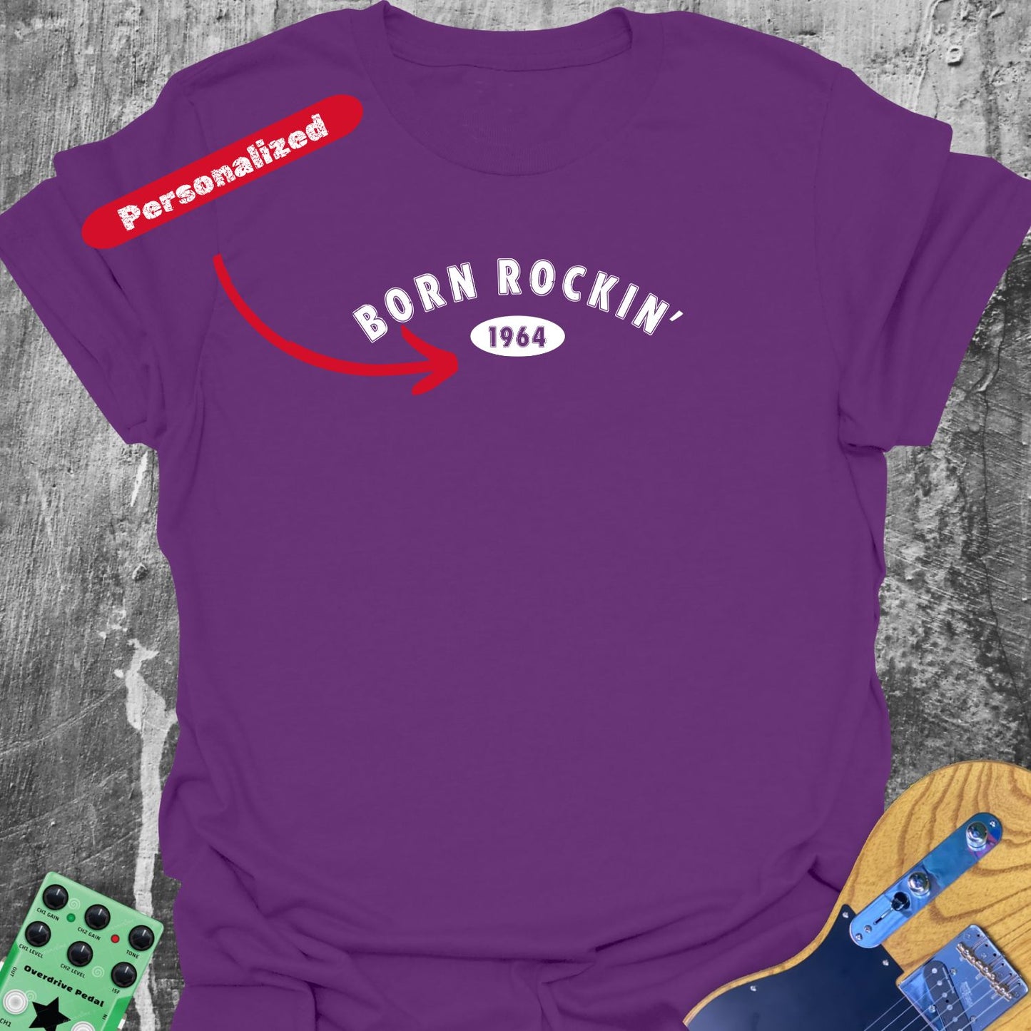 Born Rockin' (personalized) Guitarist T-Shirt