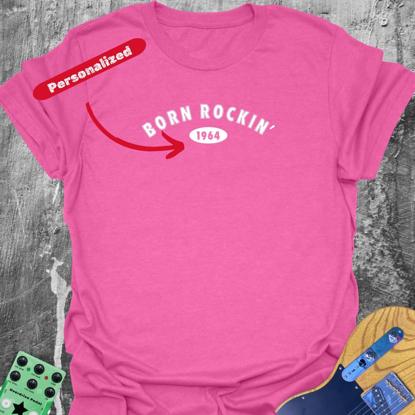 Born Rockin' (personalized) Guitarist T-Shirt