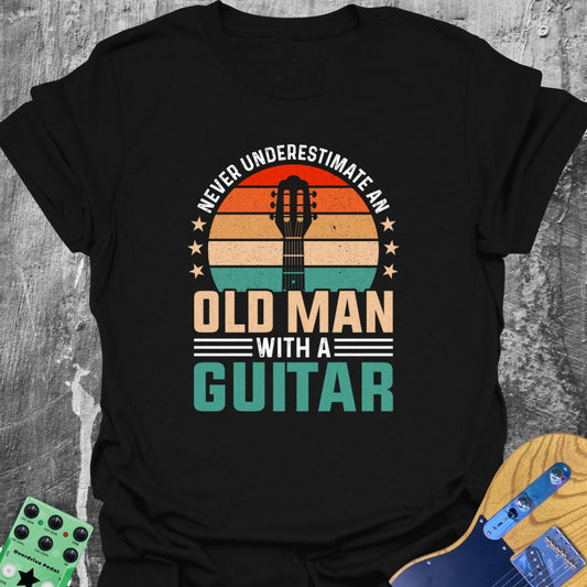 Never Trust and Old Man With a Guitar  T-Shirt