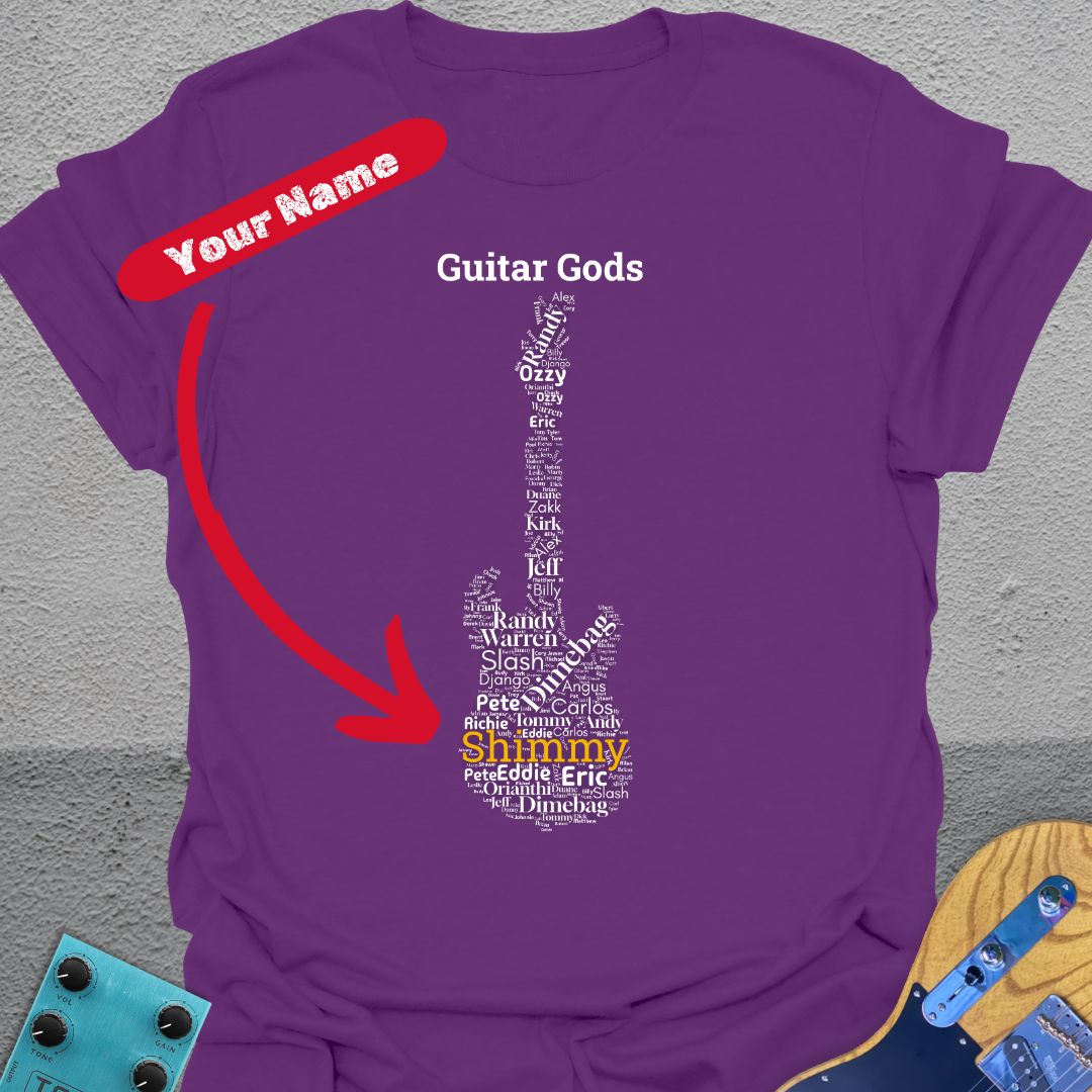 Personalized (your name) Guitar Gods T-Shirt