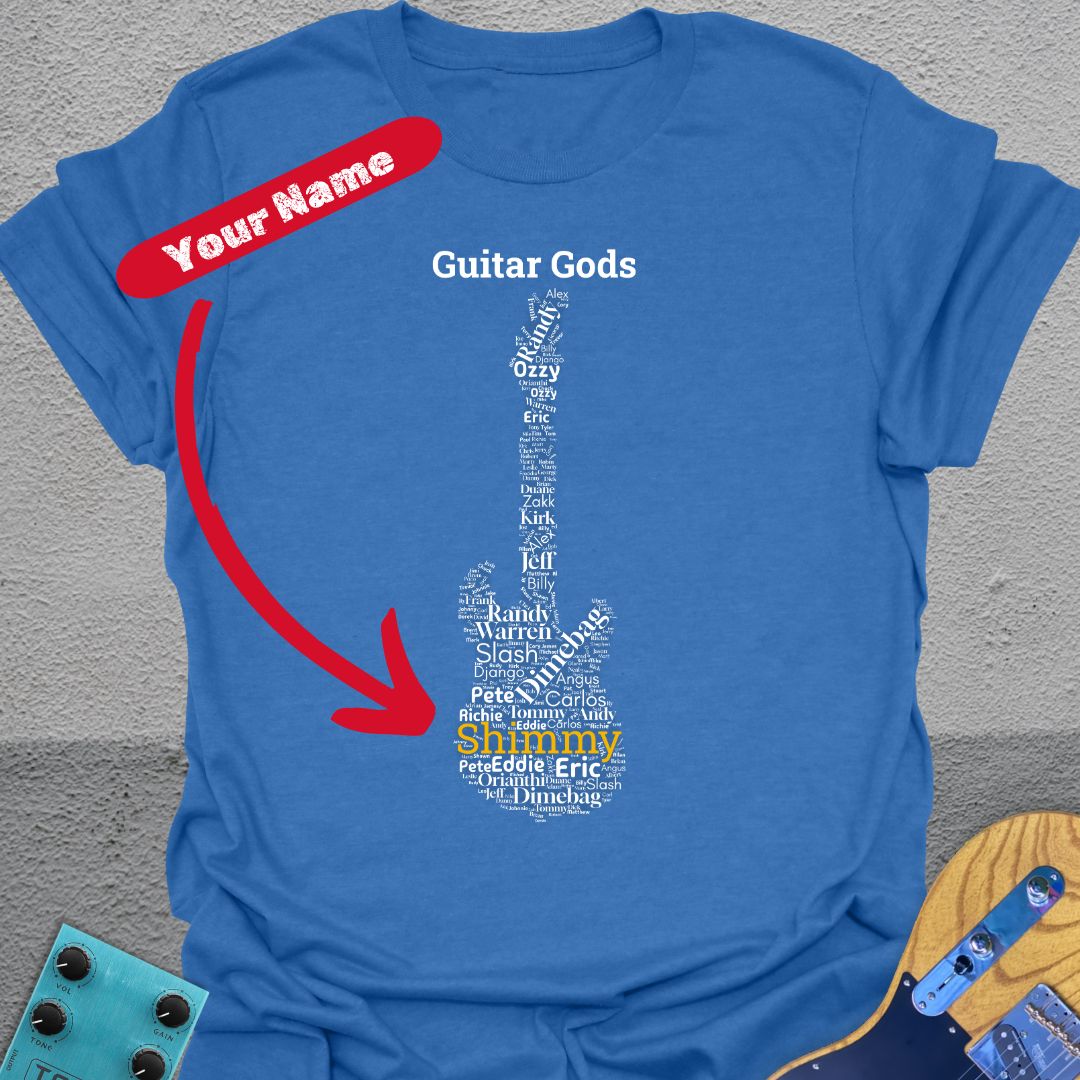 Personalized (your name) Guitar Gods T-Shirt