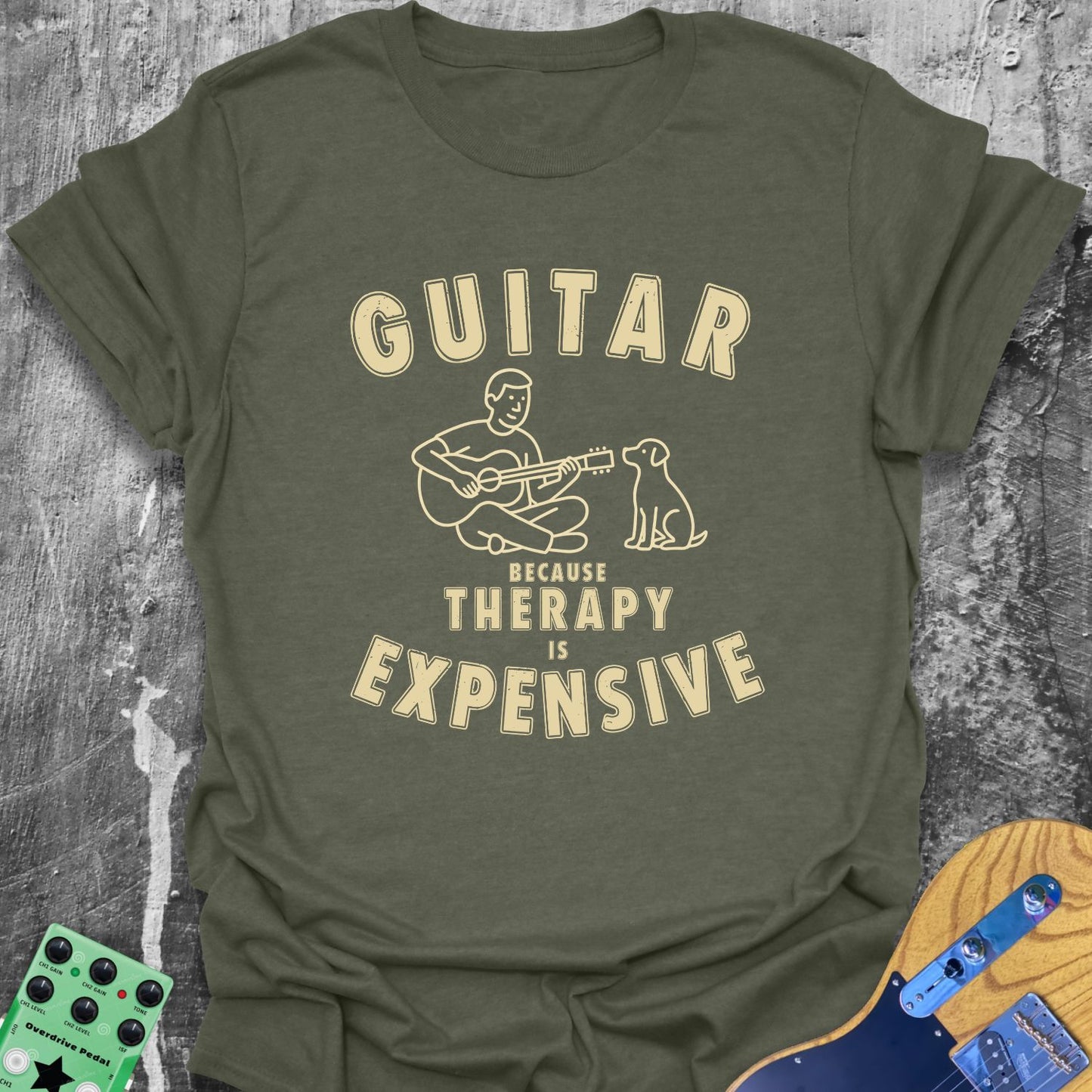 Guitar...because it's Cheaper Than Therapy Tee