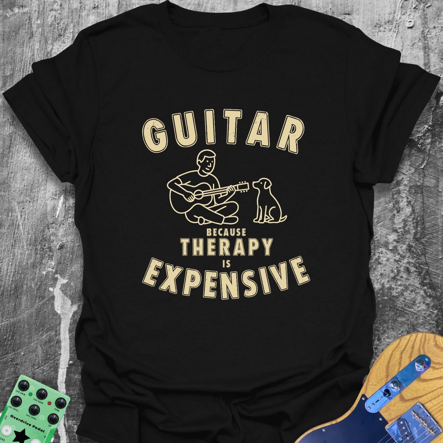 Guitar...because it's Cheaper Than Therapy Tee