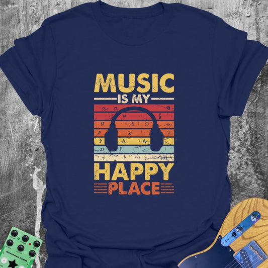 Music Is My Happy Place  T-Shirt