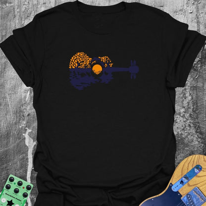 Guitar Nature Sunset  T-Shirt