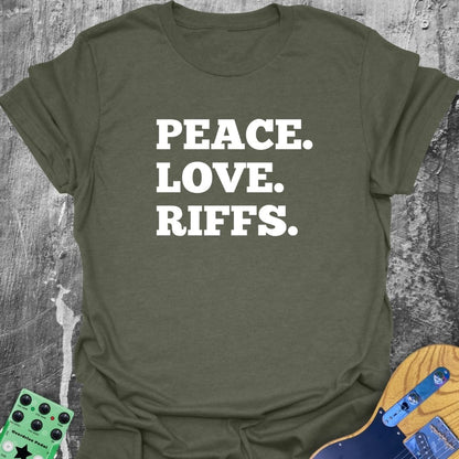 Peace. Love. Riffs.  T-Shirt
