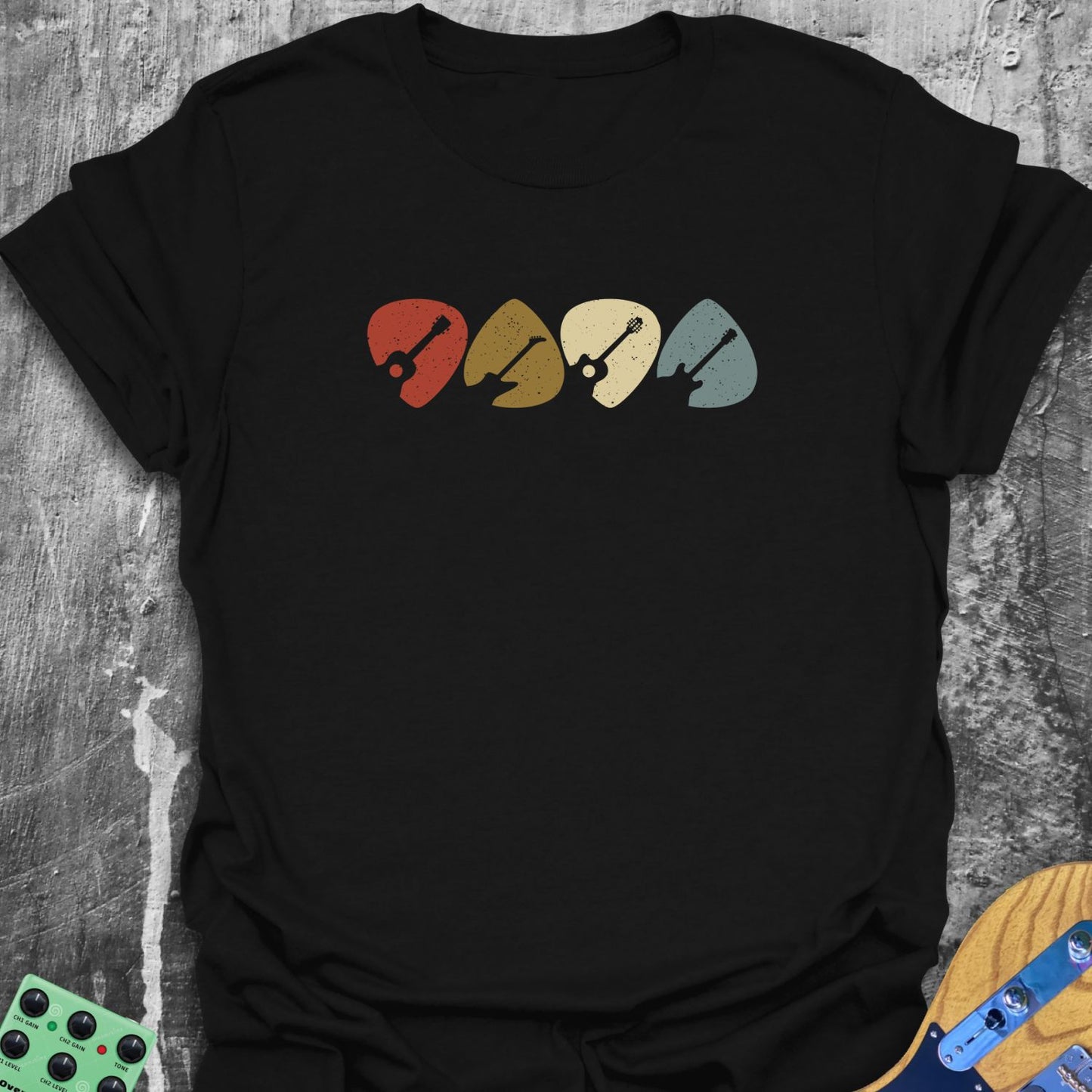Retro Vintage Guitar Picks Tee