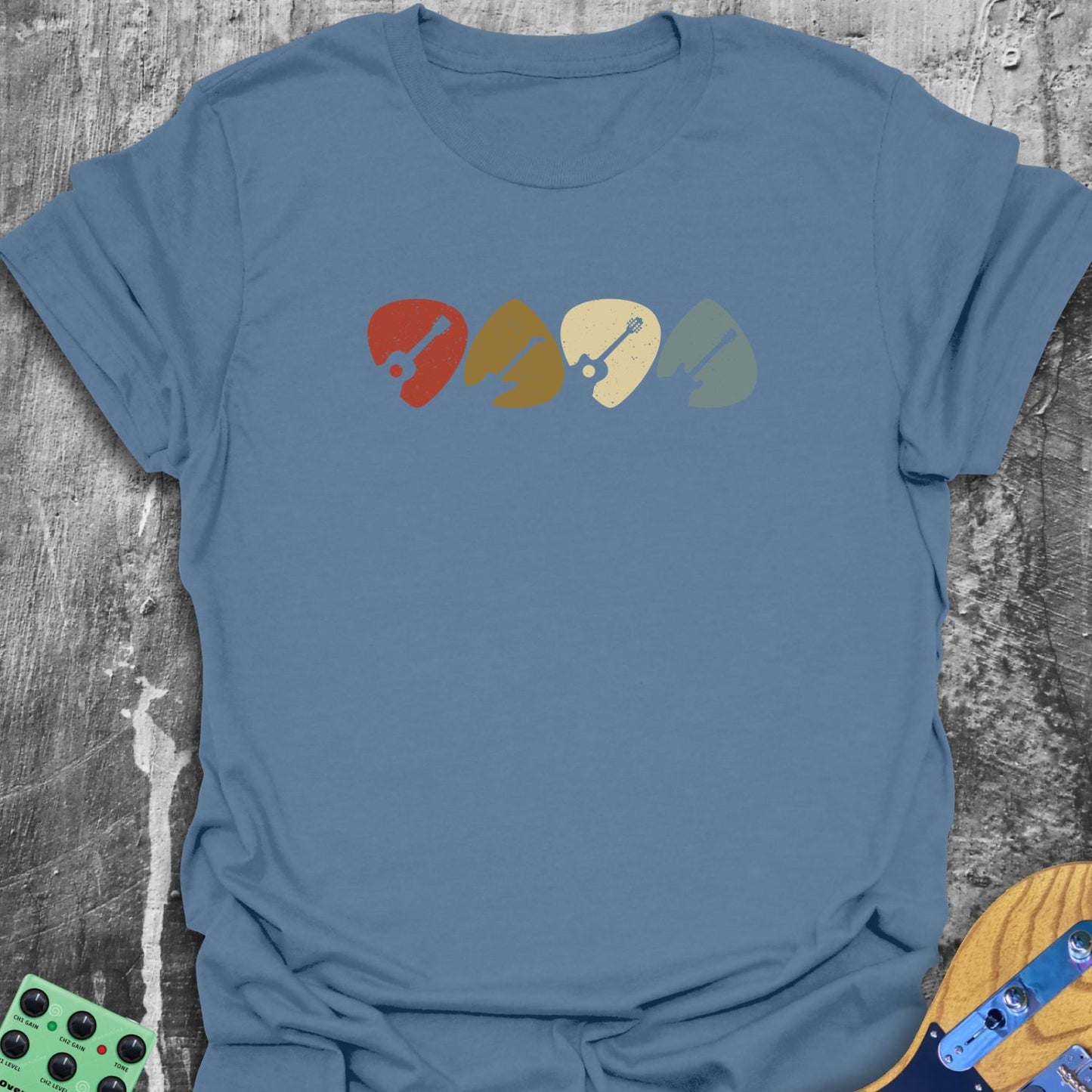 Retro Vintage Guitar Picks Tee