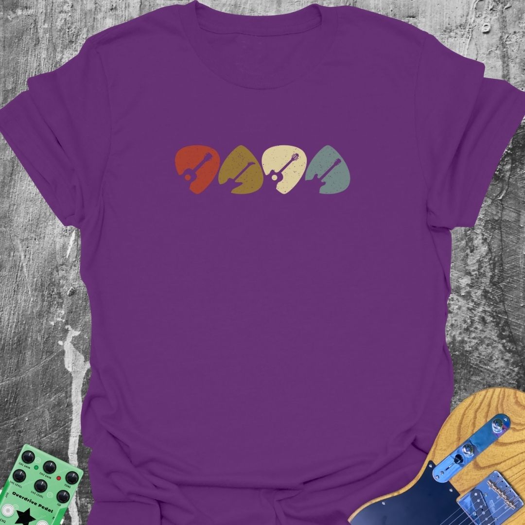 Retro Vintage Guitar Picks  T-Shirt