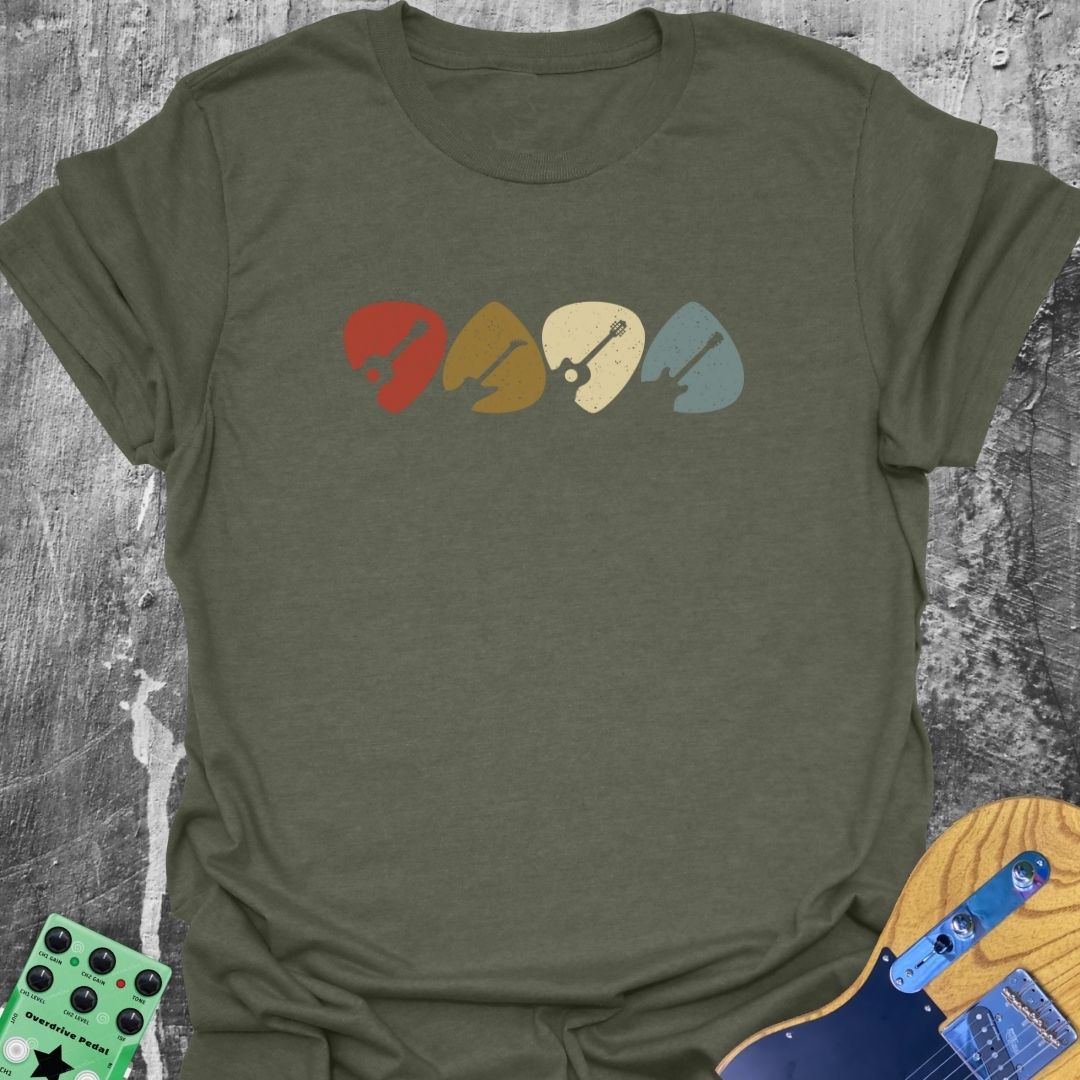 Retro Vintage Guitar Picks  T-Shirt
